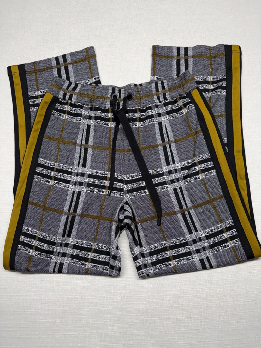 Current Air Black and Mustard Plaid Pants